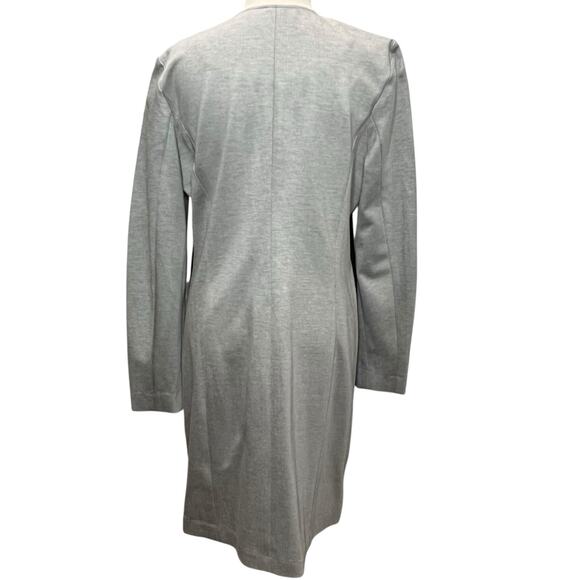 Joan Vass New York Statement Cardigan Duster L Gray Black Colorblock Open Front - Picture 4 of 14